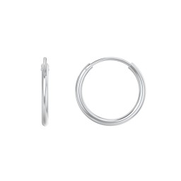 Medium Sterling Silver Endless Hoop Earrings in 925 Sterling Silver