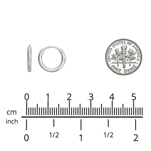 Small Sterling Silver Endless Hoop Earrings