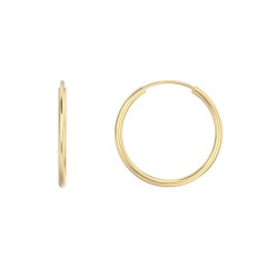 Medium Gold Endless Hoop Earrings – 14K Yellow Gold