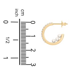 Pavé Open Hoop Studs with Hidden Pearls