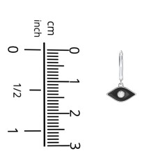 Evil Eye Charm Huggie Earrings with Enamel and Accent