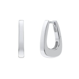 Rounded Triangular Hoop Earrings in 925 Sterling Silver