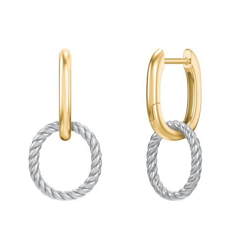 Drop Huggie Earrings with Removable Rope Link
