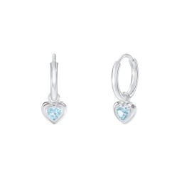 Small Hoops with Removable Puffy Heart Birthstone Charms