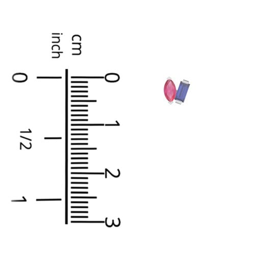 Toi et Moi Marquise and Baguette Gemstone Stud Earrings