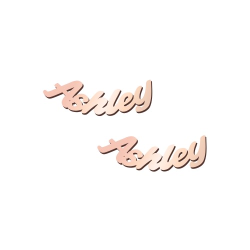 Personalised Name Stud Earrings – 9kt Rose Gold
