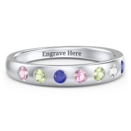 Flush Set Gemstone Belt Ring