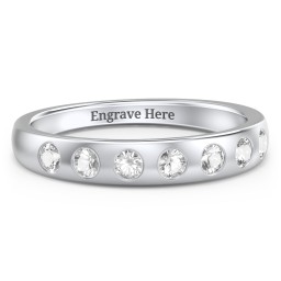 Flush Set Gemstone Belt Ring