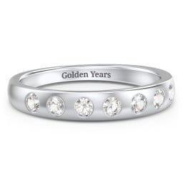 Flush Set Gemstone Belt Ring