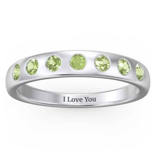 Flush Set Gemstone Belt Ring