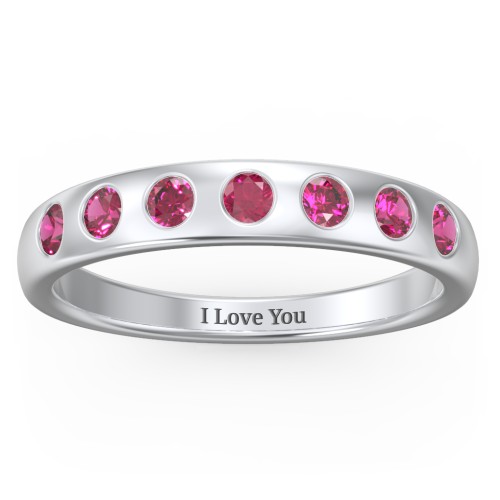 Flush Set Gemstone Belt Ring