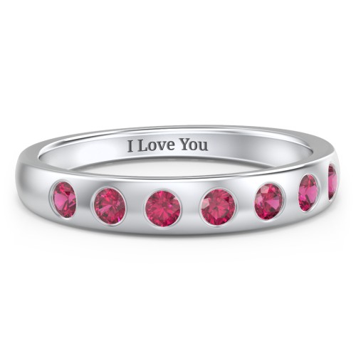 Flush Set Gemstone Belt Ring