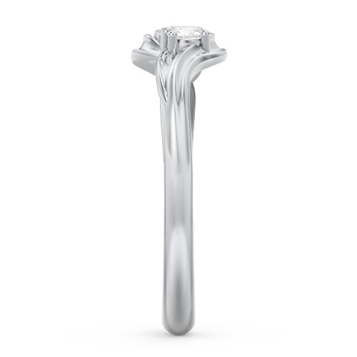 Three Stone Wave Ring