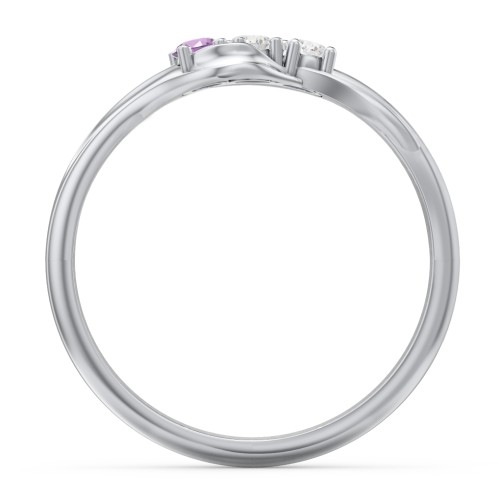 Three Stone Wave Ring