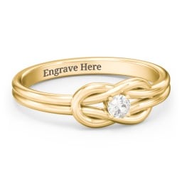 Birthstone Love Knot Ring