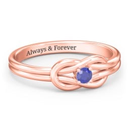 Birthstone Love Knot Ring
