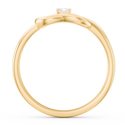 Birthstone Love Knot Ring – 18K Gold Plated Silver with Cubic Zirconia