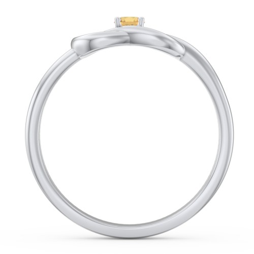Birthstone Love Knot Ring – Sterling Silver with Citrine