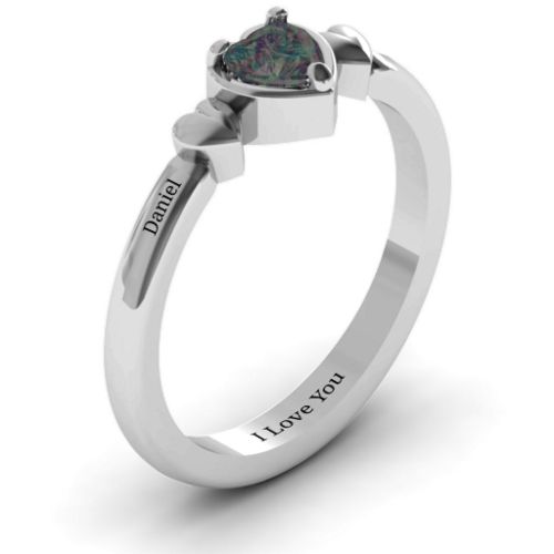 Triple Heart Ring – Sterling Silver with Alexandrite