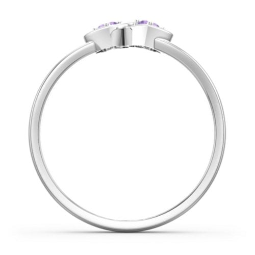 Double Interlocked Hearts Ring