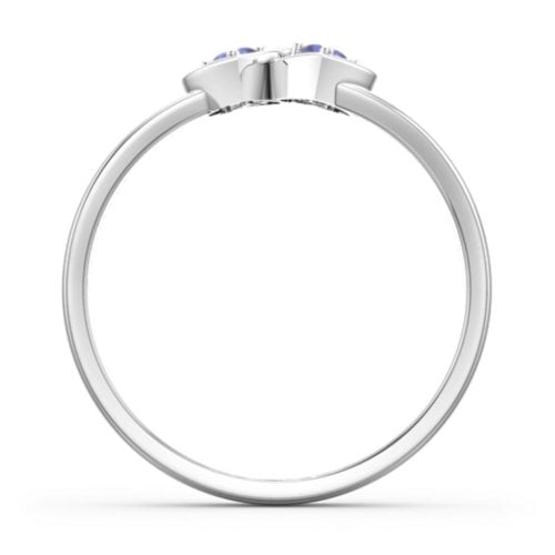 Double Interlocked Hearts Ring