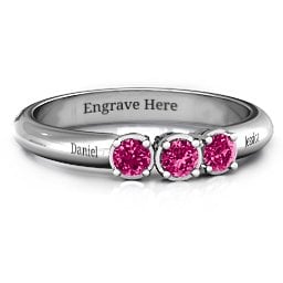 Triple Round Stone Ring