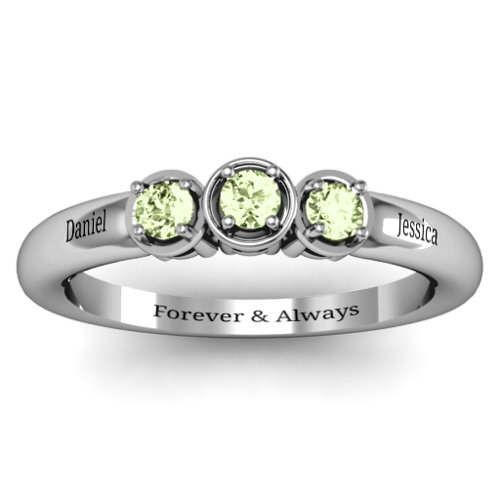 Triple Round Stone Ring