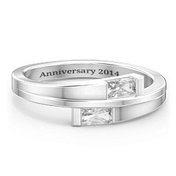 Double Baguette Bypass Ring