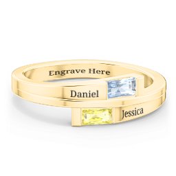 Double Baguette Bypass Ring