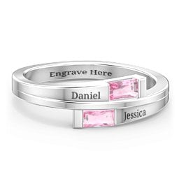 Double Baguette Bypass Ring