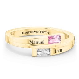 Double Baguette Bypass Ring