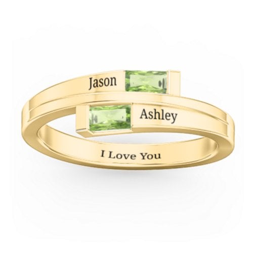 Double Baguette Bypass Ring