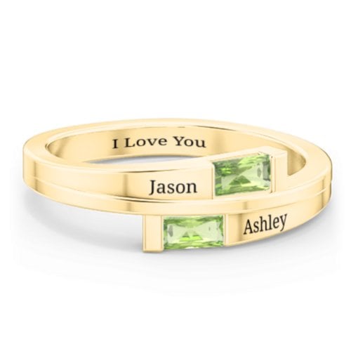 Double Baguette Bypass Ring