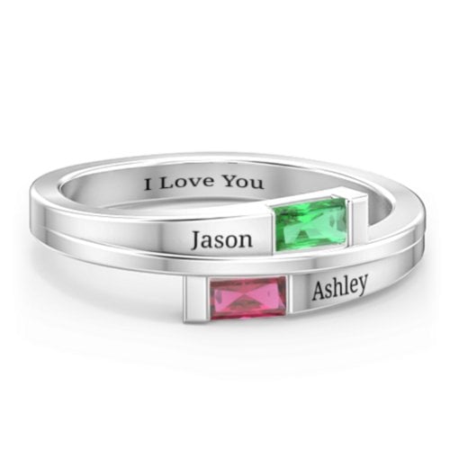Double Baguette Bypass Ring