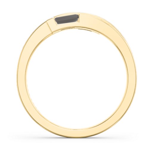 Double Baguette Bypass Ring – 9kt Yellow Gold with Smokey Quartz