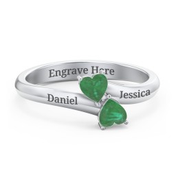 Inverted Twin Heart Ring