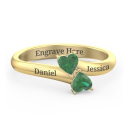 Inverted Twin Heart Ring