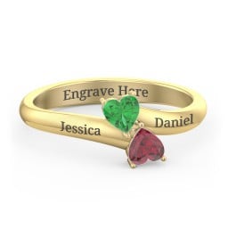 Inverted Twin Heart Ring