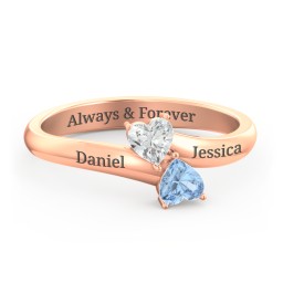 Inverted Twin Heart Ring