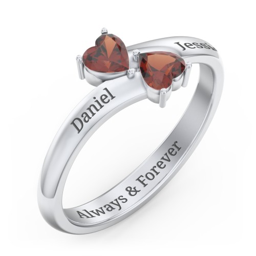 Inverted Twin Heart Ring