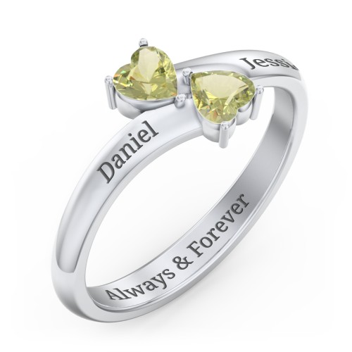 Inverted Twin Heart Ring