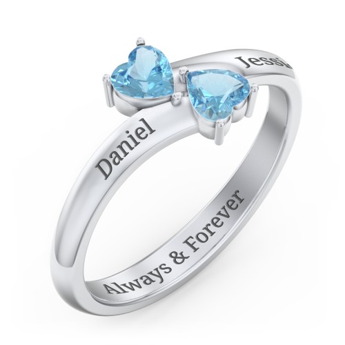 Inverted Twin Heart Ring