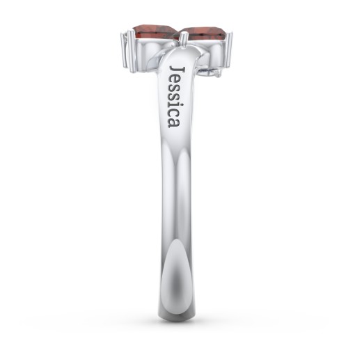 Inverted Twin Heart Ring