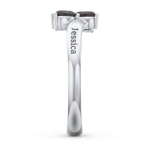 Inverted Twin Heart Ring