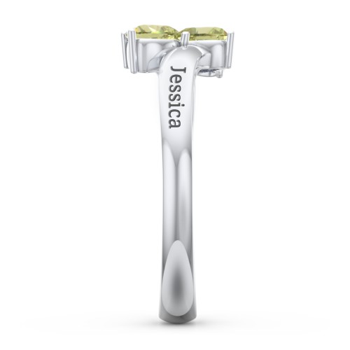 Inverted Twin Heart Ring