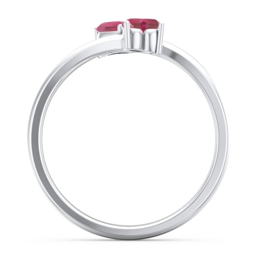 Inverted Twin Heart Ring