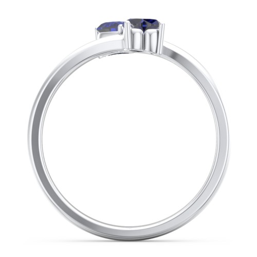 Inverted Twin Heart Ring