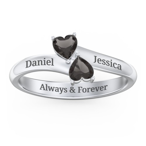 Inverted Twin Heart Ring