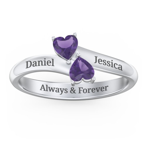 Inverted Twin Heart Ring
