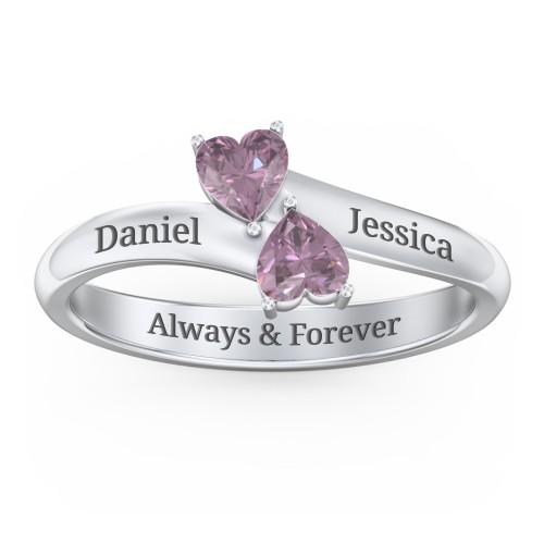 Inverted Twin Heart Ring
